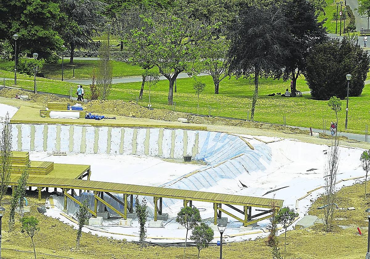 Las obras en el parque Etxebarria, que arrancaron en diciembre del año pasado, avanzan a un gran ritmo.