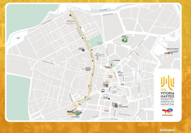 Circuito correspondiente a la prueba de 10 kilómetros.