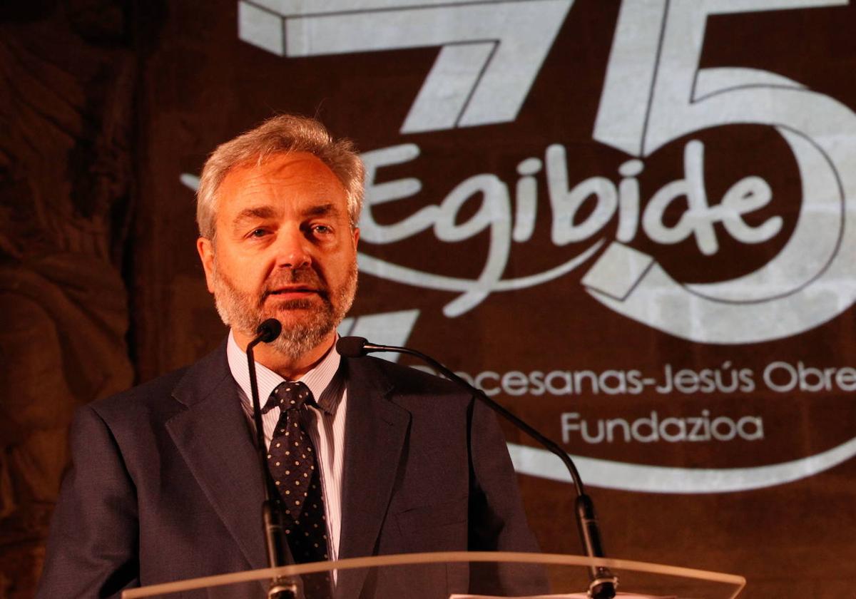 Nacho Eguizábal durante un acto por el 75 aniversario de Egibide.