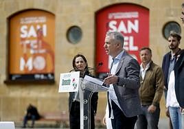 El lehendakari, en un acto electoral en Donostia.