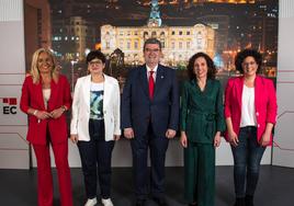 Los candidatos a la Alcaldía de Bilbao, durante el debate en EL CORREO.