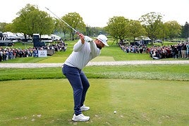 Jon Rahm, en uno de los tees de Oakl Hill.