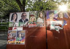 Los carteles electorales de la campaña actual.