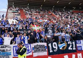 La afición albiazul ya estuvo presente en la última salida en Albacete.