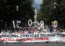 Manifestación de pensionistas en Bilbao.