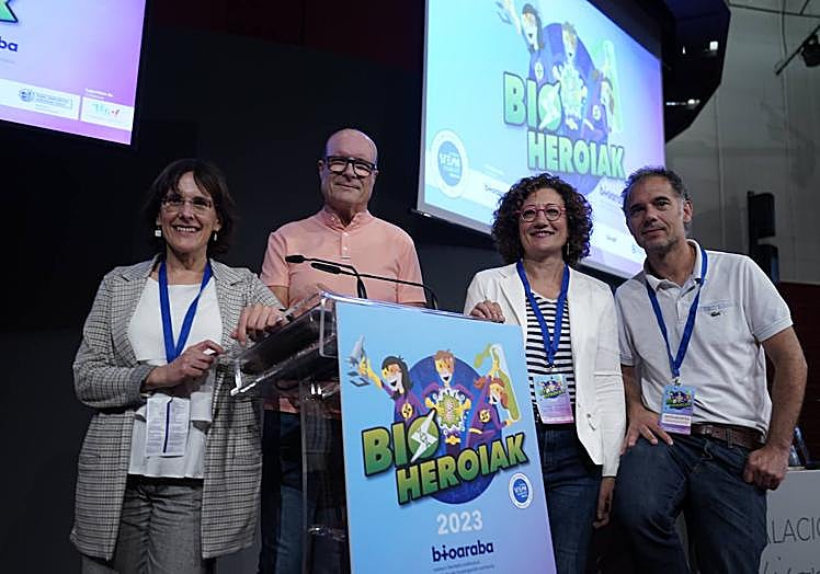 Los encargados de impulsar Bioheroiak en 2018. En el centro, Joaquín Durán y Marian Fidalgo.