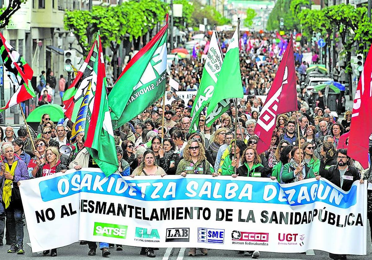 Manifestación el 19 de mayo de la plantilla de Osakidetza convocada por todos los sindicatos.