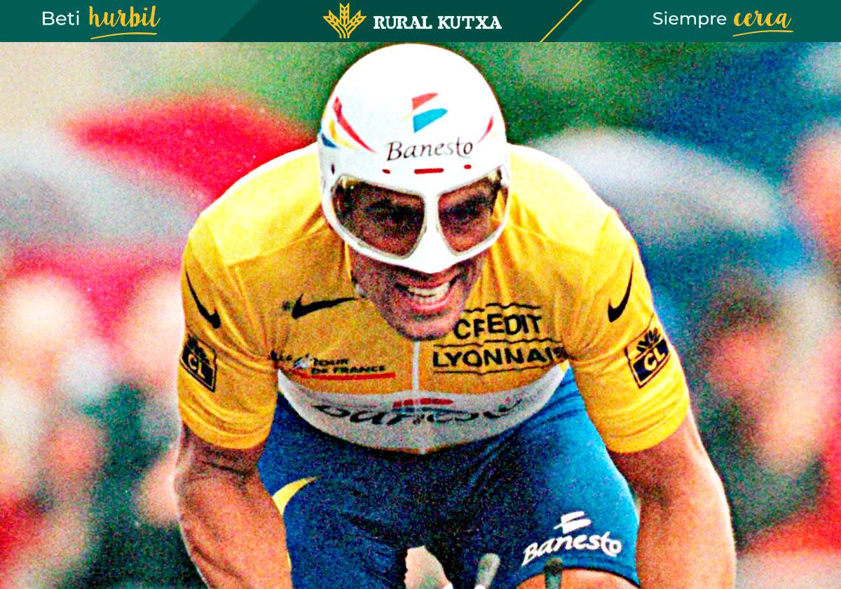 Coloso. MIguel Induráin, durante el prólogo del Tour 1996.