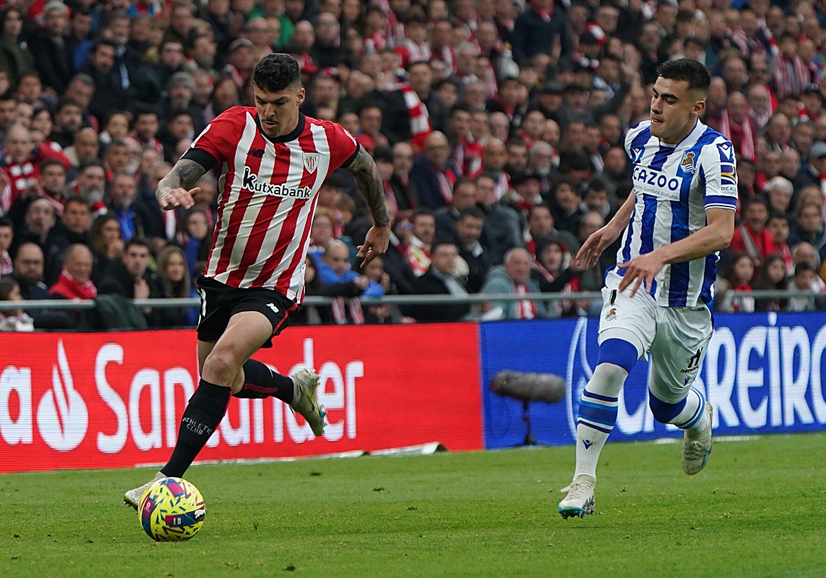 Ander Capa en el pasado derbi vasco.