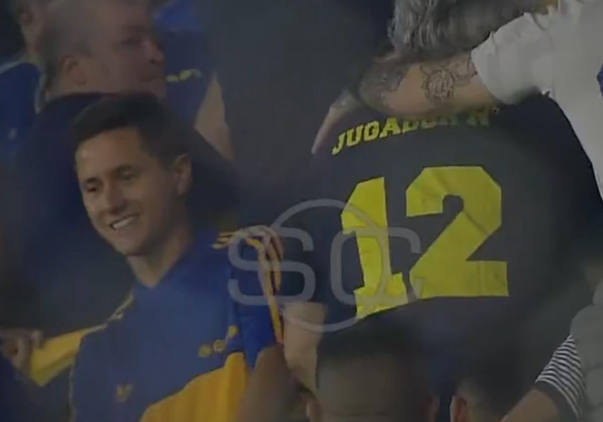 Herrera, un hincha más de Boca en La Bombonera