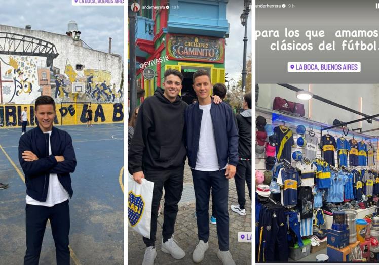 Herrera, en varias imágenes que ha hecho públicas de sus vacaciones en Buenos Aires.