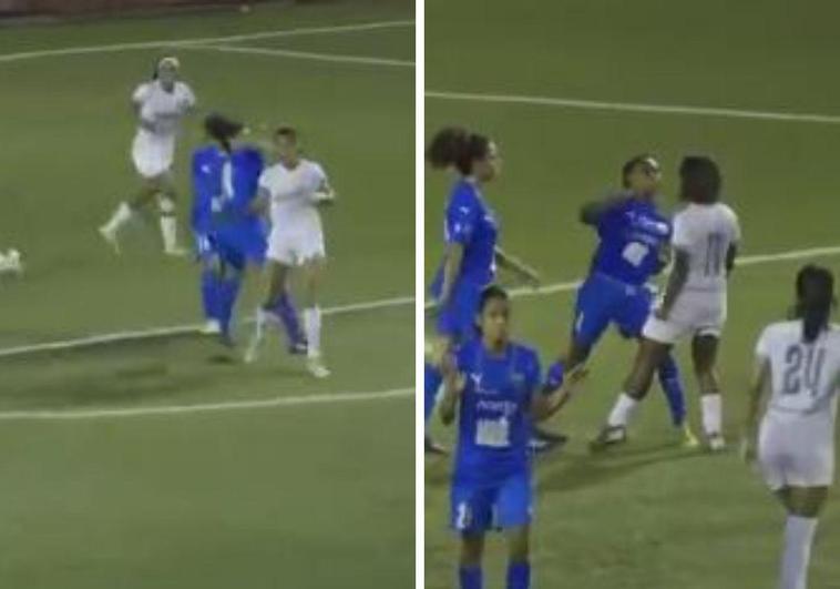 Pelea entre varias futbolistas en un partido en Panamá.