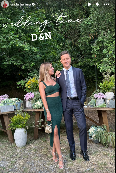 Ander Herrera, que ha estado de vacaciones en Argentina, regresó a tiempo para la boda de Dani García y Naroa.