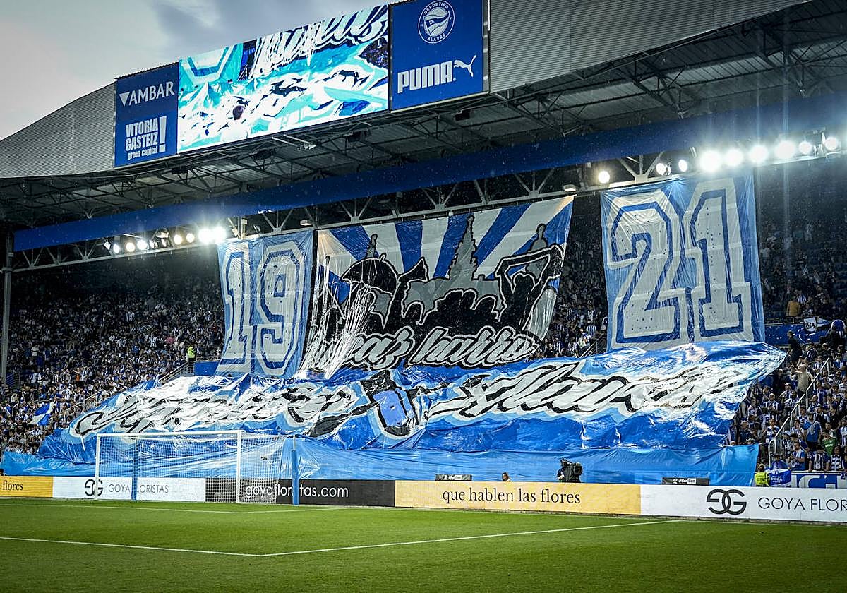 Tifo del Alavés-Levante del play off.