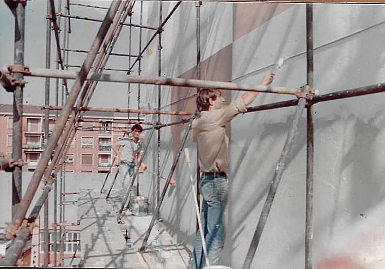 Imagen antigua de cuando se pintó el mural.