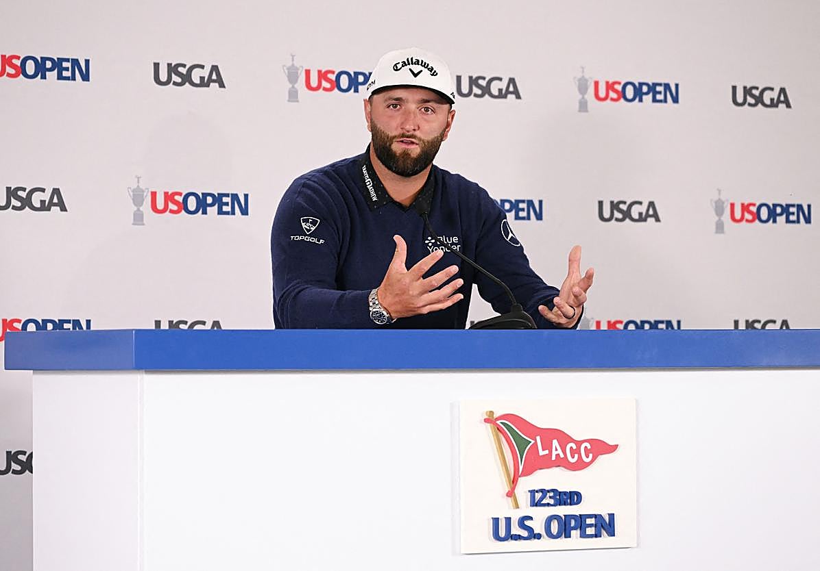 Jon Rahm, en su comparecencia ante los medios.