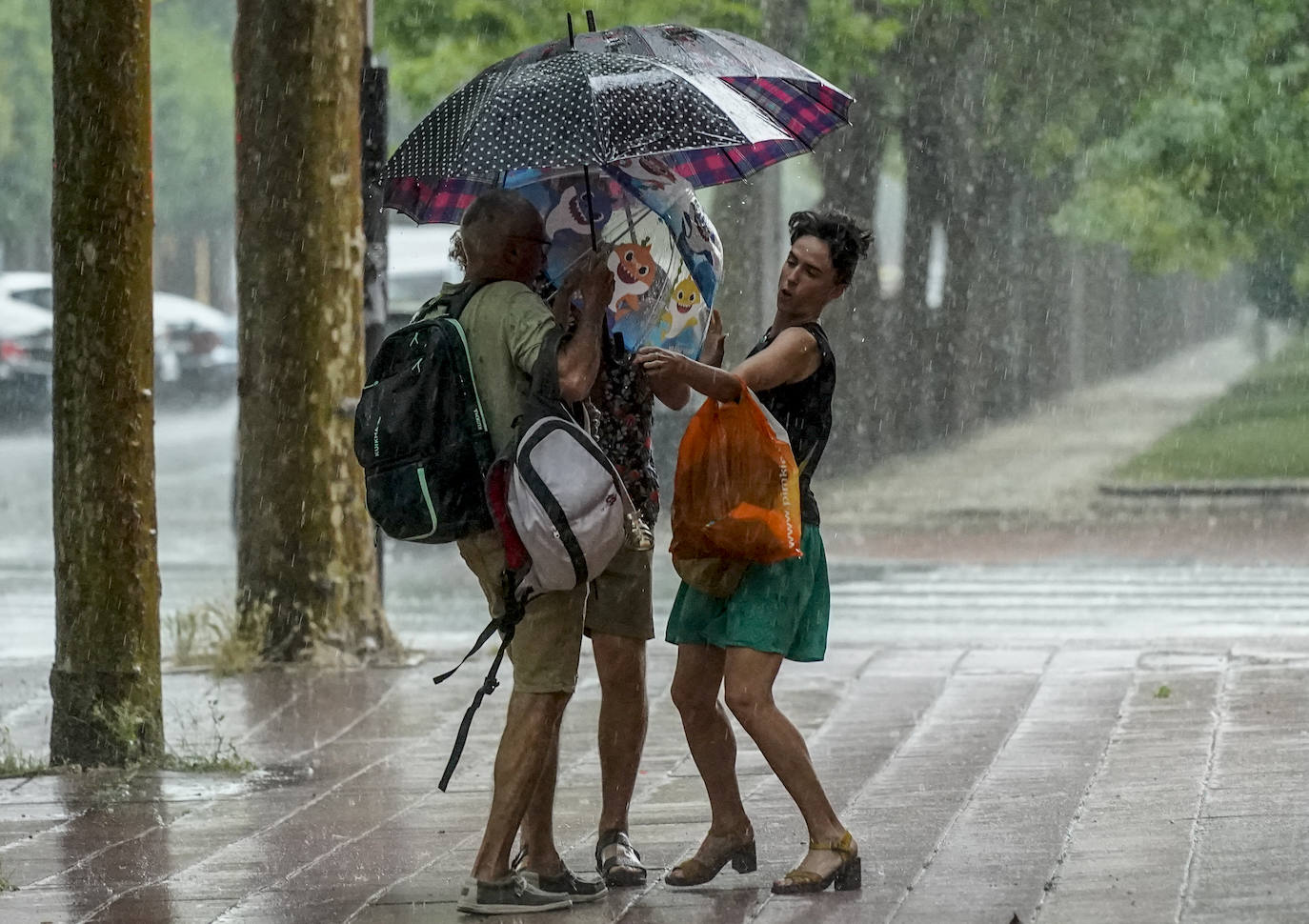 Una fuerte tormenta de viento y lluvia azota con fuerza Vitoria