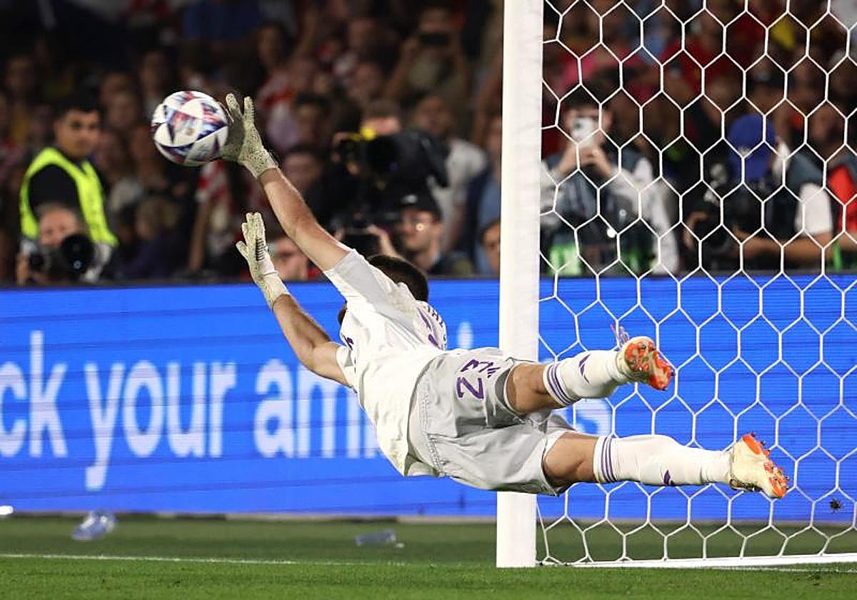 Así fueron las paradas de Unai Simón en los penaltis para ganar la Liga de Naciones
