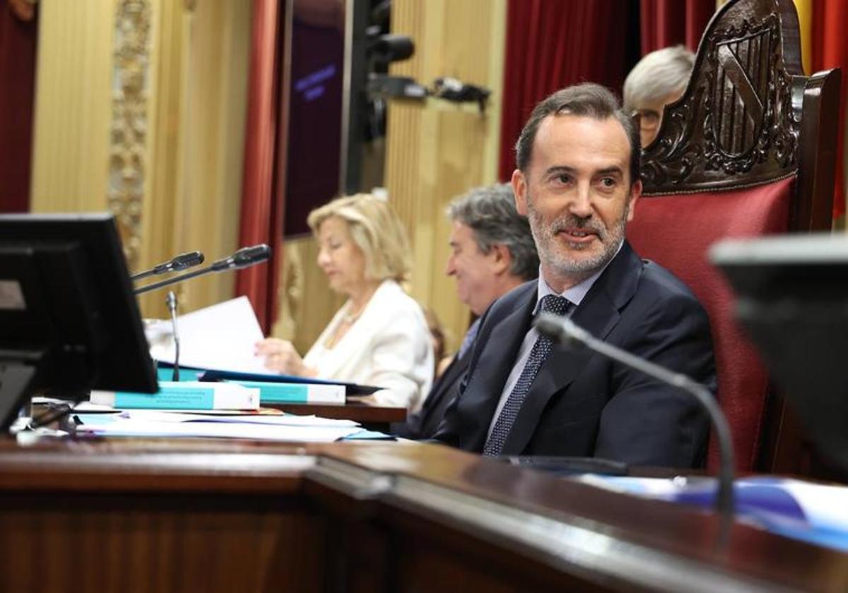 Gabriel Le Senne, durante la sesión de constitución del Parlament balear.