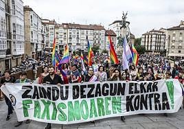 Una marea multicolor «contra el odio» toma el centro de Vitoria
