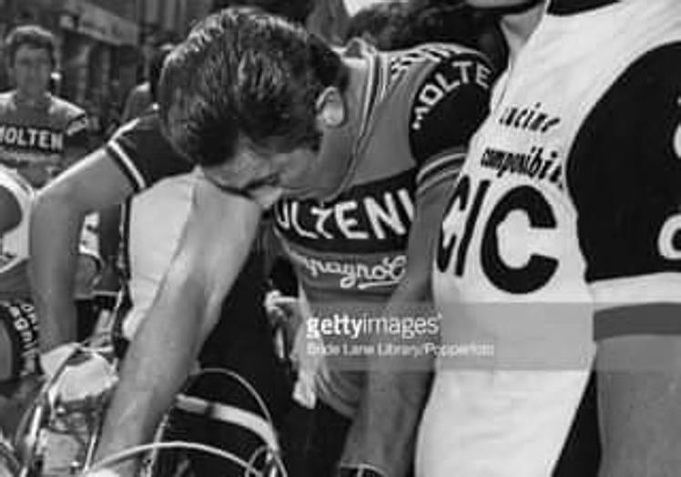 Merckx, desconsolado en la meta de Catania.