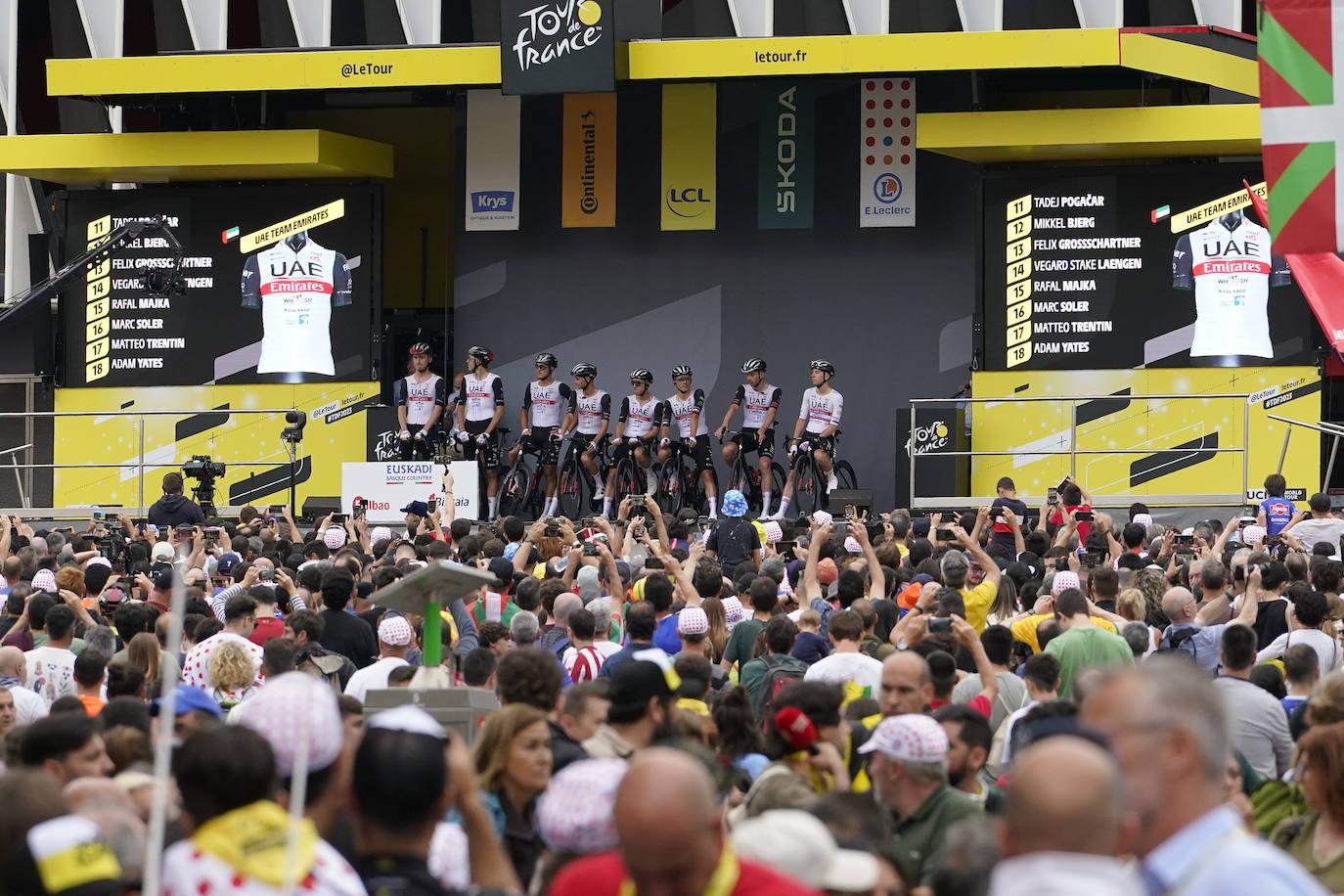 Espectacular ambiente en Bizkaia por la primera etapa del Tour