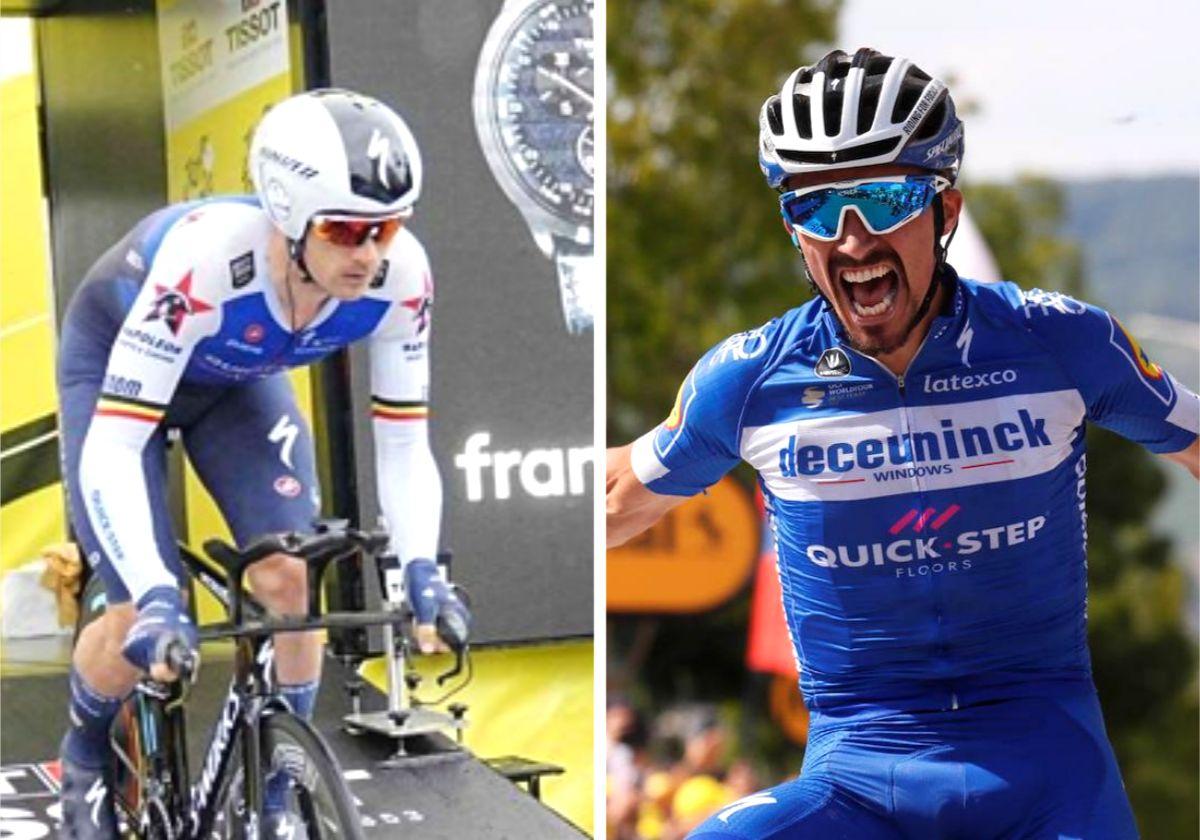 Lampaert y Alaphilippe.