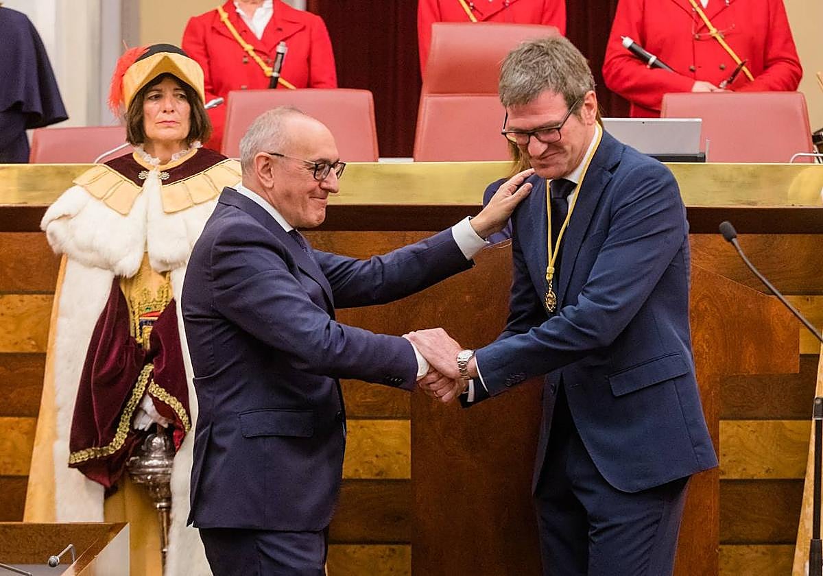 Ramiro González y Gorka Urtaran este martes.