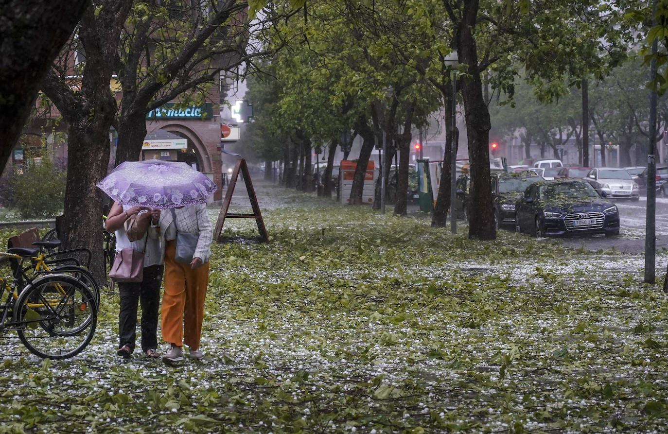 Las fotografías de la granizada de Vitoria