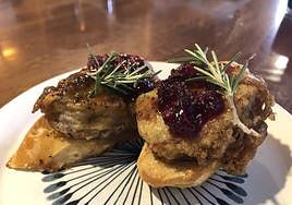 El Pintxo ganador de 'Manitas de cerdo rellenas de boletus`.