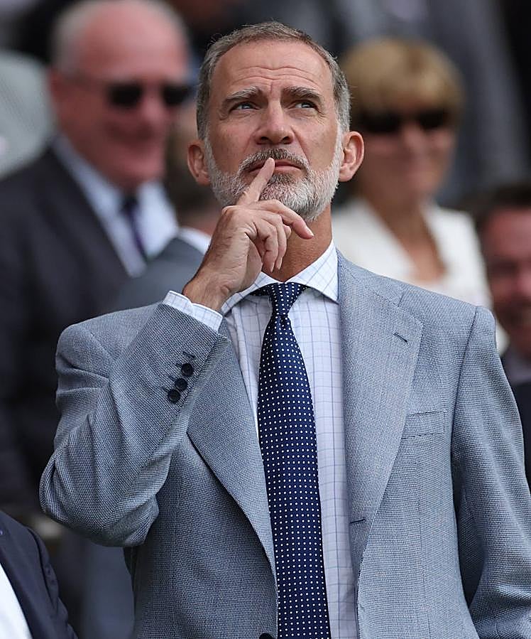 El rey Felipe VI, en Wimbledon el domingo.