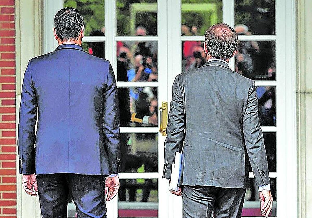 Sánchez y Feijóo, en La Moncloa.