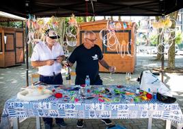 Una exposición de utensiliso para la pesca del bonito en la feria de Mundaka del año pasado.