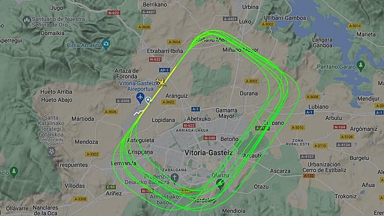 ¿Qué hace un avión dando vueltas otra vez por el cielo de Vitoria?