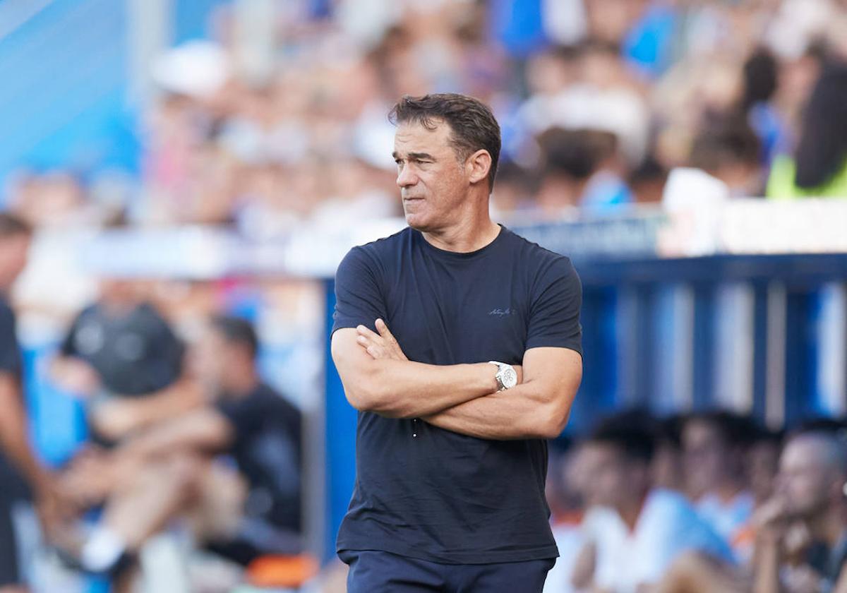 Luis García, en el partido contra el Sevilla de la segunda jornada.