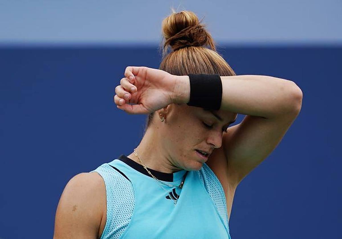 Maria Sakkari en un momento del partido frente a Rebeka Masarova.