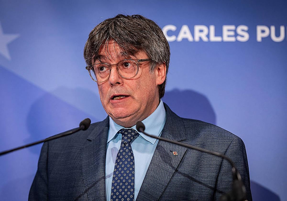 Carles Puigdemont, durante la rueda de prensa de este martes.