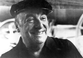 Retrato de Pablo Neruda en un momento feliz.