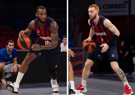 Coid Miller-McIntyre, a la izquierda, y Nico Mannion, a la derecha, son los bases que por el momento ha fichado el Baskonia.