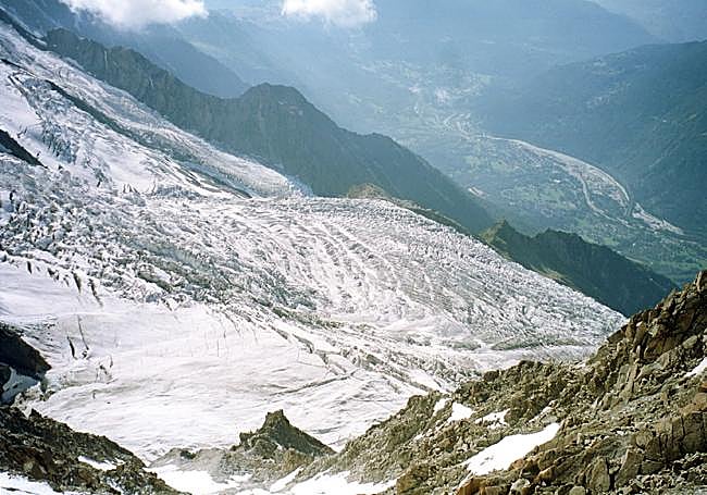 Uno de los glaciares del macizo del Mont Blanc.