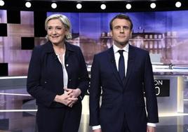 Le Pen y Macron durante un debate electoral.