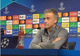 Luis Enrique, durante la rueda de prensa tras el partido de Champion.