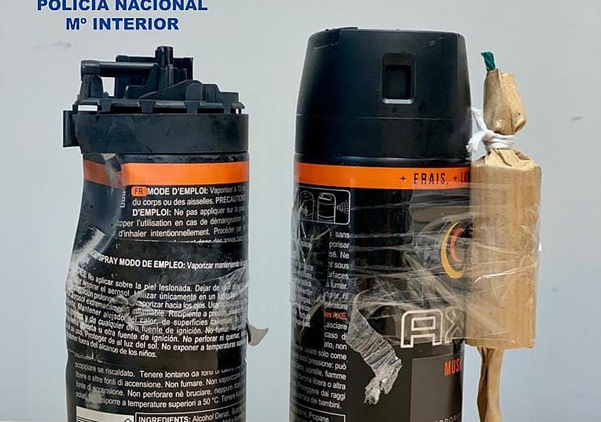 Material explosivo incautado a los hinchas del Sevilla.