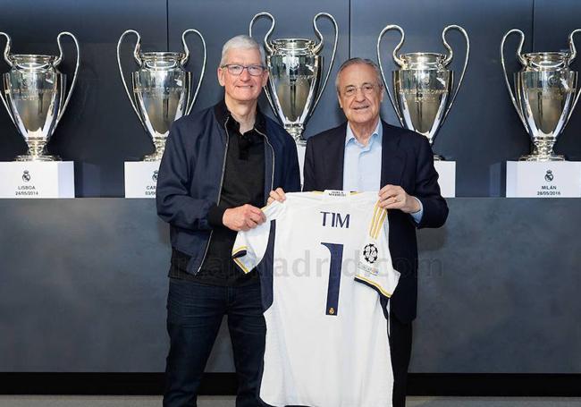 Florentin Pérez y Tim Cook, CEO de Apple.