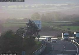 Un herido y retenciones tras un accidente en la A-1 en Agurain