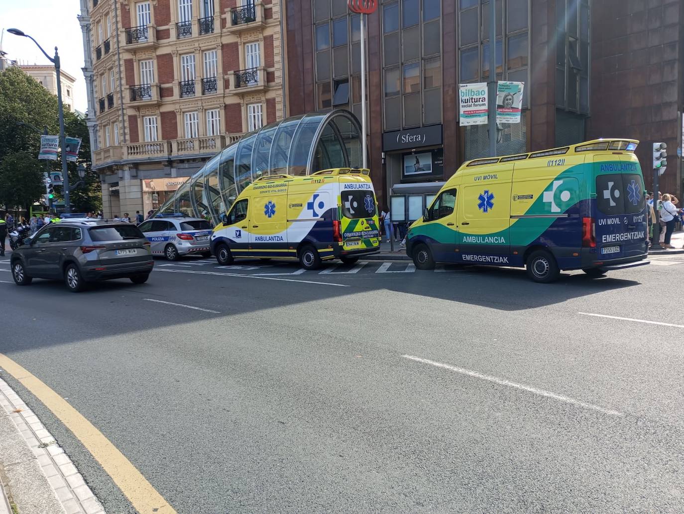 Restablecido el servicio de metro en la estación de Moyua tras permanecer cerrada por un arrollamiento