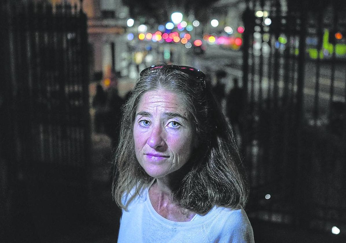 Pili Zabala, tras un acto en el que habló de su hermano y de Joxean Lasa, en Bilbao.