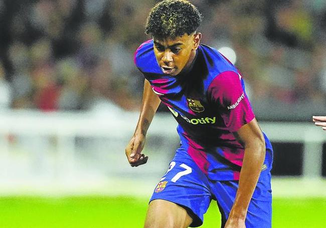 Lamine Yamal, en el último partido que el Barça jugó contra el Sevilla.