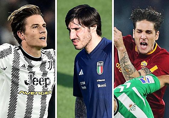 Nicolò Fagioli, Sandro Tonali y Nicolò Zaniolo.