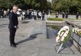 Urkullu, en el homenaje realizado a las víctimas de Hiroshima.